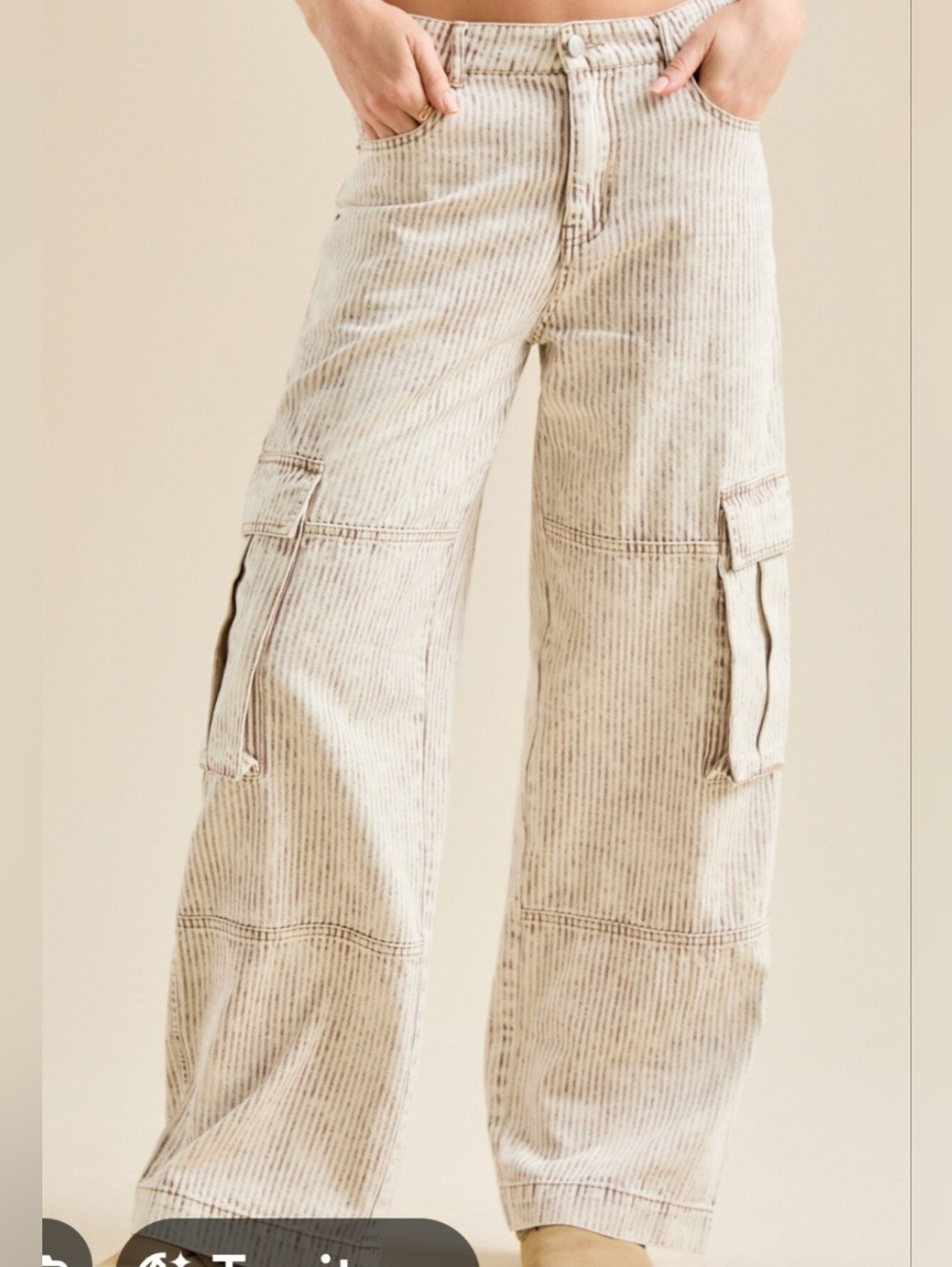 Altar'd State Ellis Pinstripe Cargo Pants Size Xl